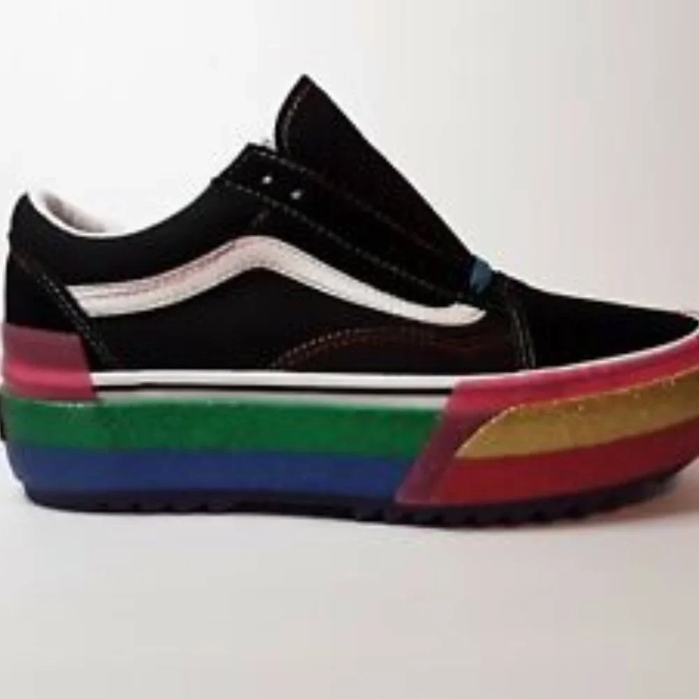 Vans Old Skool Stacked Rainbow Glitter Platform Men's 3.5/Women's 5 VN0A4U15WW1